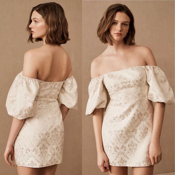 Sachin + Babi Dresses & Skirts - Sachin & Babi Kendal Dress Puff Sleeve Ivory Size 6 NWOT